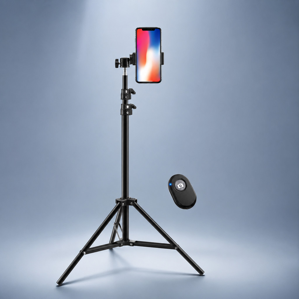 Tripé Universal 2.10m para Celular Camera e Webcam Tripe Ajustável
