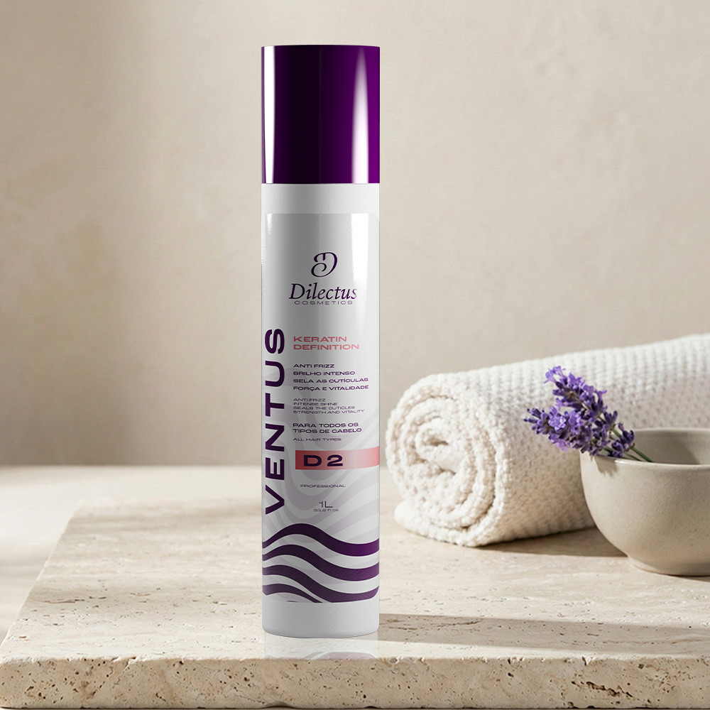 Progressiva Keratin D Ventus D2 1L – Liso Perfeito, Brilho Intenso e Maciez Profissional