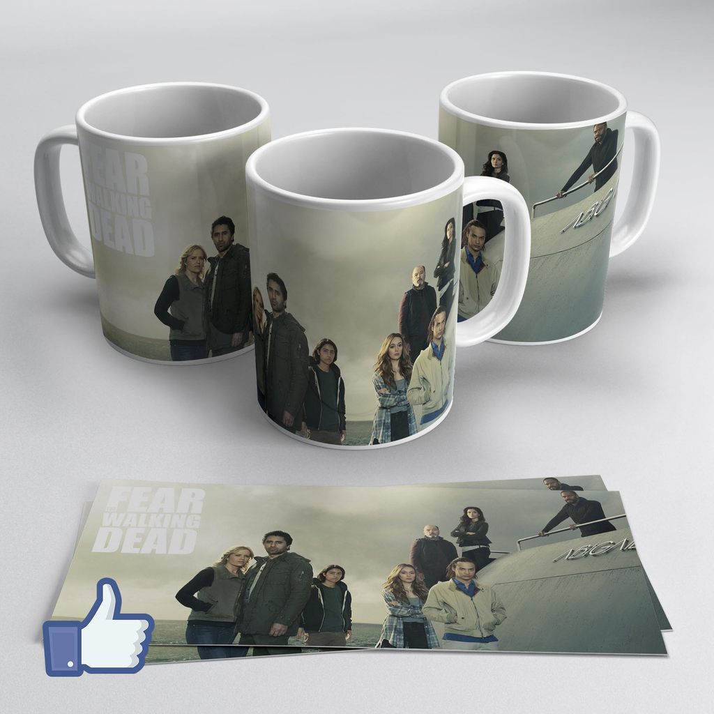 Caneca Porcelana 'Fear the Walking Dead' Personalizada Design Exclusivo 325ml Premium