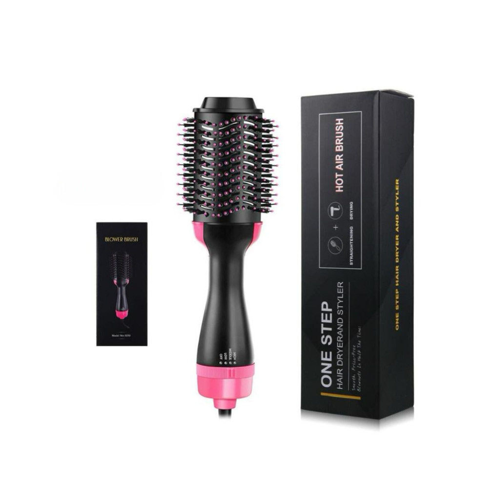Escova alisadora elétrica 3 em 1 para cabelo, com secador e chapinha, compatível com 110V e 220V