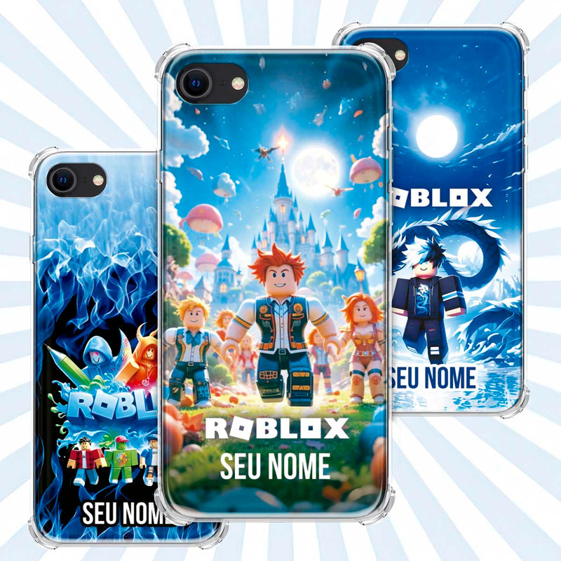 Capa Capinha - iPhone SE 2020 - Jogo Roblox Gamer Avatar Skin Personalizada Nome