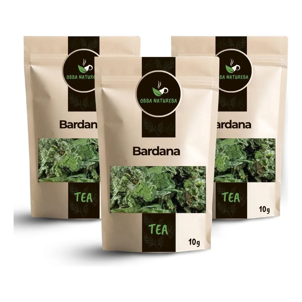 Leve 3 Pacotes Chá Bardana Folhas Selecionadas Erva Natural Para Infusão