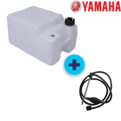 TANQUE 30 LITROS COM MANGUEIRA COMPLETA YAMAHA, MERCURY AMERICANO, MARINER ou TOYAMA - BRANCO
