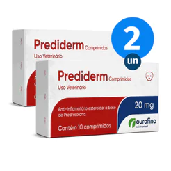 Kit 2x Prediderm 20mg para Cães 10 Comprimidos Ourofino