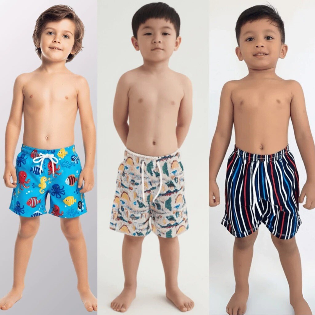 Kit 5 Bermuda Infantil Menino Short Moda Praia Juvenil Tactel Masculina, Zyra Modas
