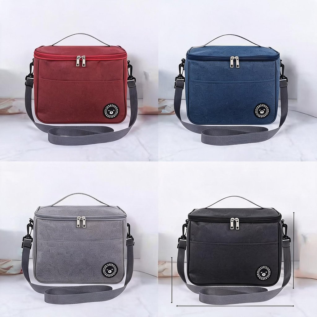 Bolsa Térmica Impermeável Aprox. 6L (24x14x17cm) - Alça Ajustável, Forro Alumínio para Almoço Trabalho e Piquenique