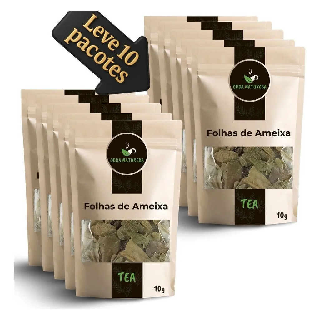 Ameixa Folhas  para Infusão Ideal para Chá Ritual Diário-Com 10 Pacotes-Com 10 Pacotes