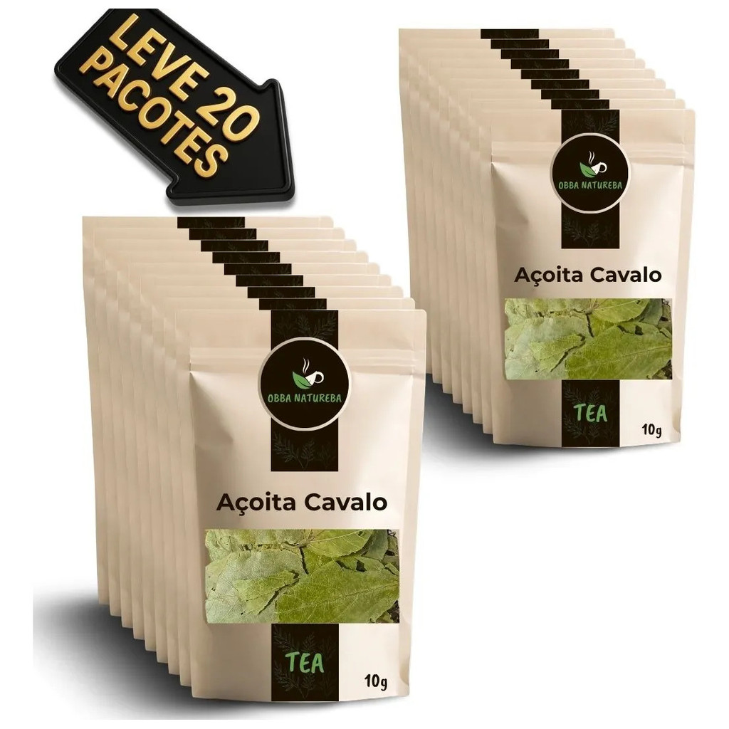 Açoita Cavalo  Ervas Secas para Chá Bebida Leve-Com 20 Pacotes