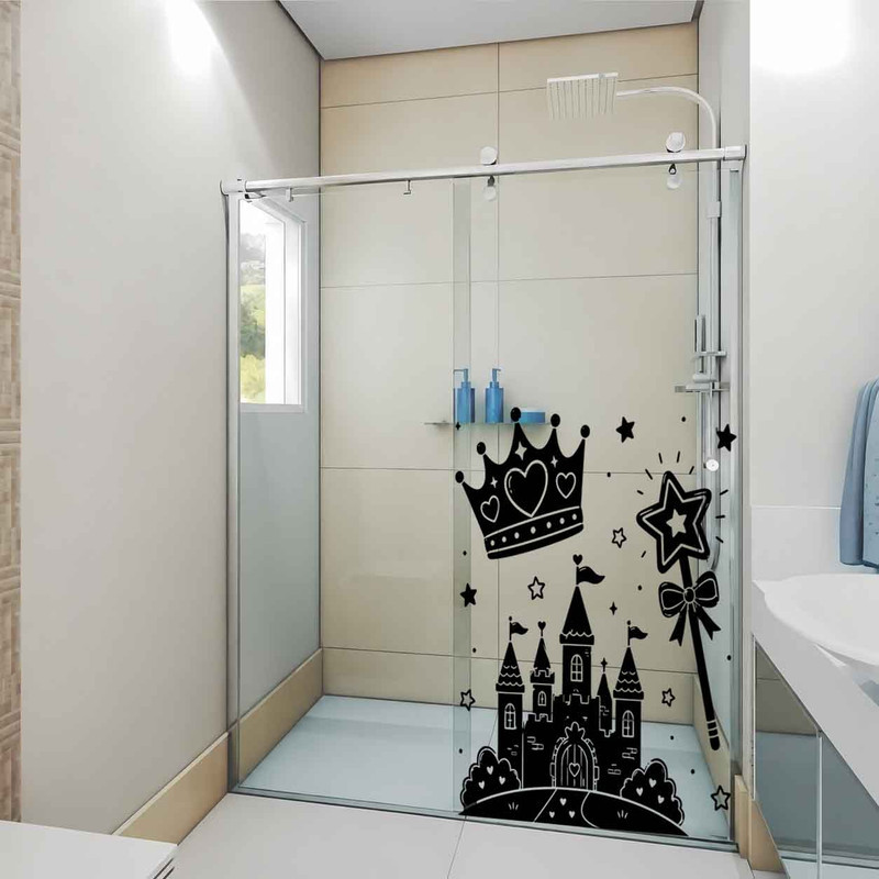 Adesivo Decorativo Para Box De Banheiro Coroa