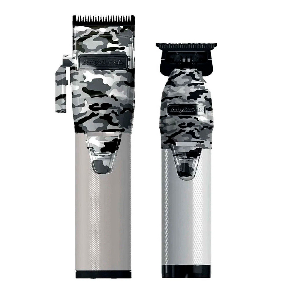 Kit Máquina Corte Acabamento Boost Plus Edição Limitada Camuflada Cinza Brushless BabylissPRO Bivolt