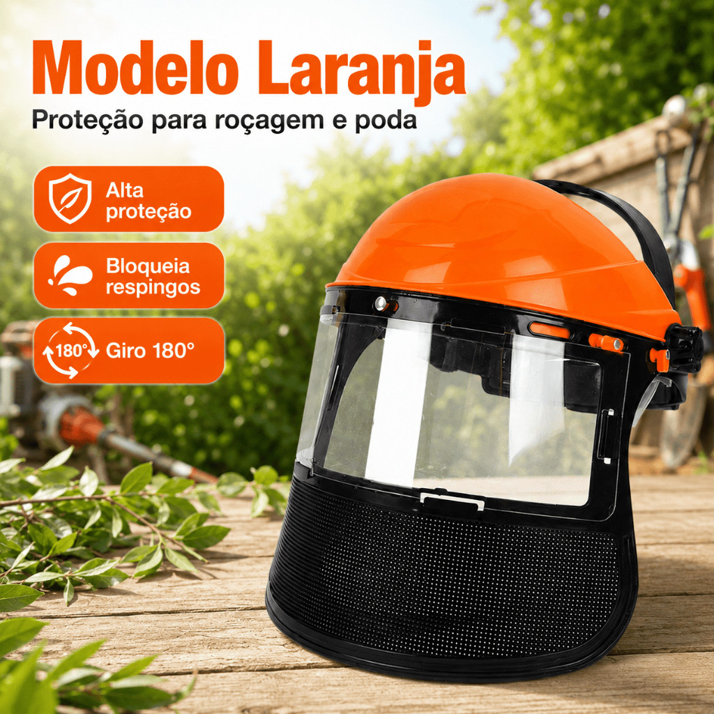 Protetor Facial com Tela de Aço para Roçadeira, Capacete de Segurança Ajustável para Jardinagem e Poda Avaliação da loja