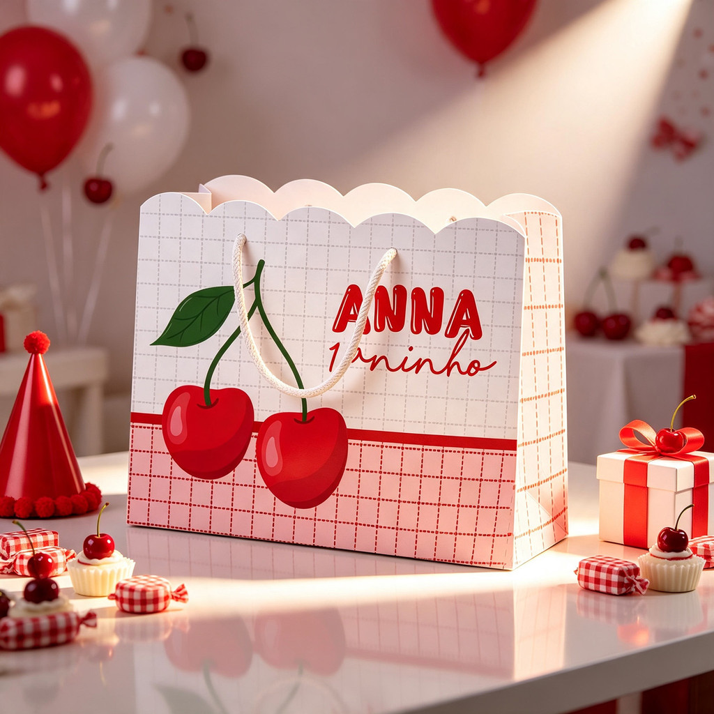 ⭐ Sacolinha Personalizada Cerejinha Presente Infantil Personalizado
