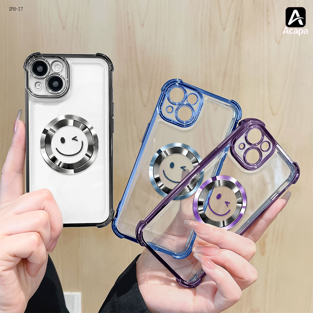 Capinha Para iPhone 17 17E 16 16E 15 14 13 12 11 XR 7 8 SE Pro Max Plus Capa Anti Impacto Transparente Macia Case FS0915