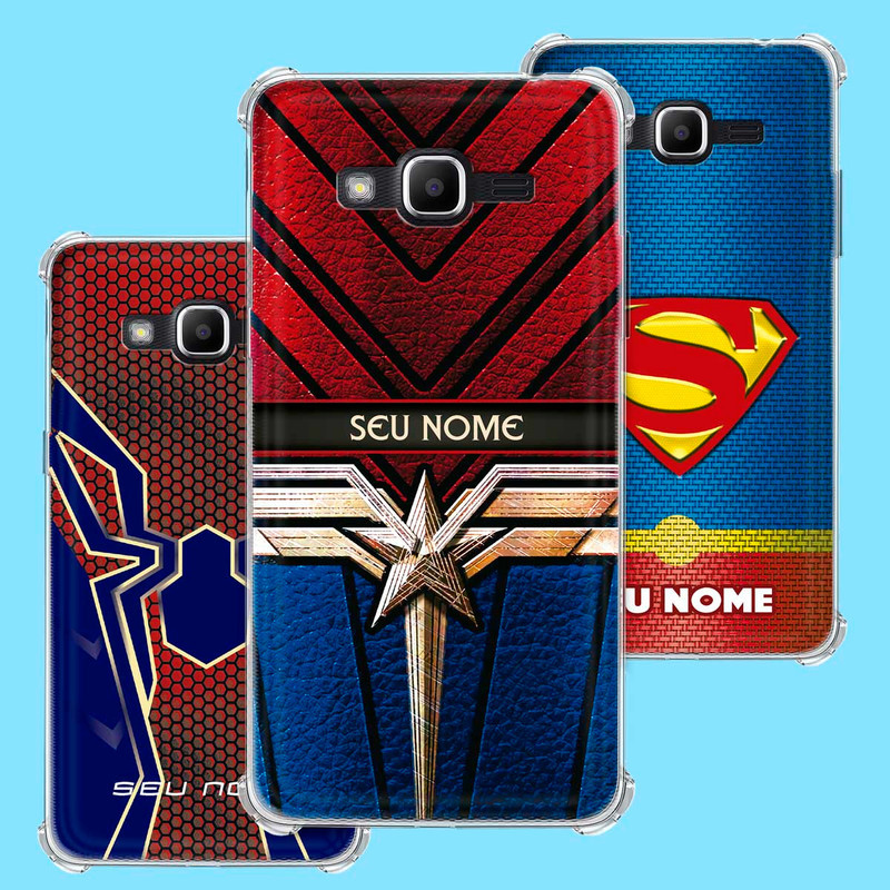 Capa Capinha - Samsung Galaxy J2 Prime - Super Heróis Multiverso HQ Personalizada com Nome