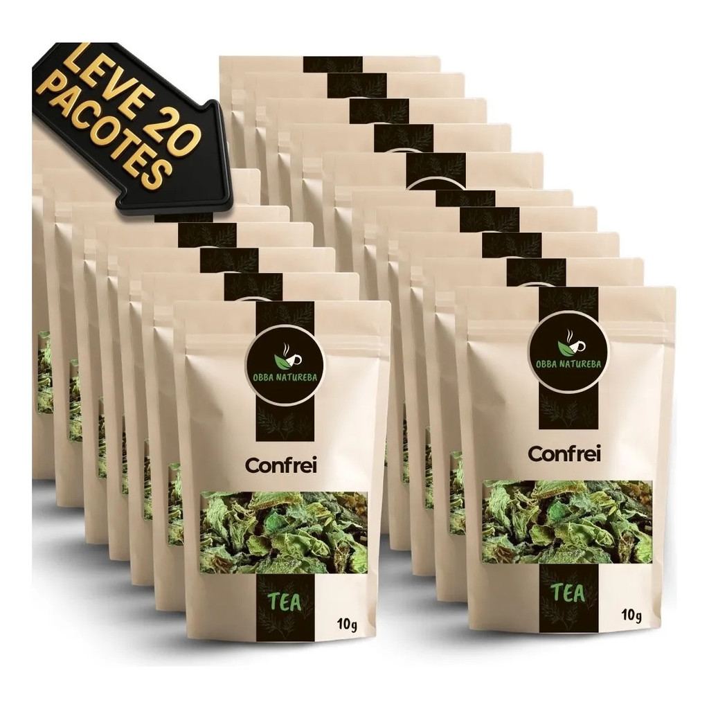Confrei Ervas Secas para Chá Aroma Natural-Com 20 Pacotes