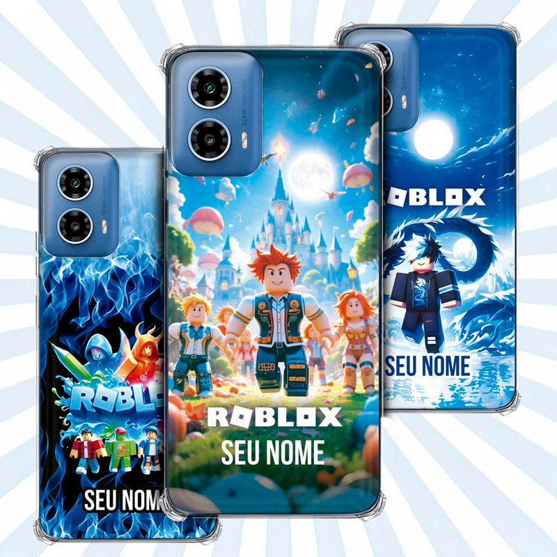 Capa Capinha - Motorola Moto G34 - Jogo Roblox Gamer Avatar Skin Personalizada Nome