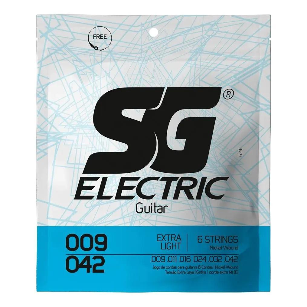 Encordoamento Para Guitarra Elétrica Sg De Níquel Extra Leve 09