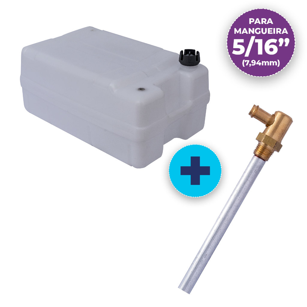 TANQUE 50 LITROS COM PESCADOR FIXO DE LATÃO 5/16" - BRANCO