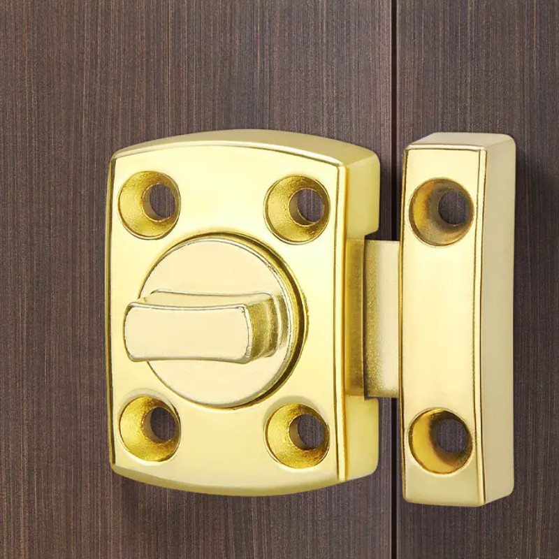 Fechadura Trava De Segurança liga de zinco Porta De Aço Inox Tranca Anti Roubo Fácil instalação 4.92 Dourado