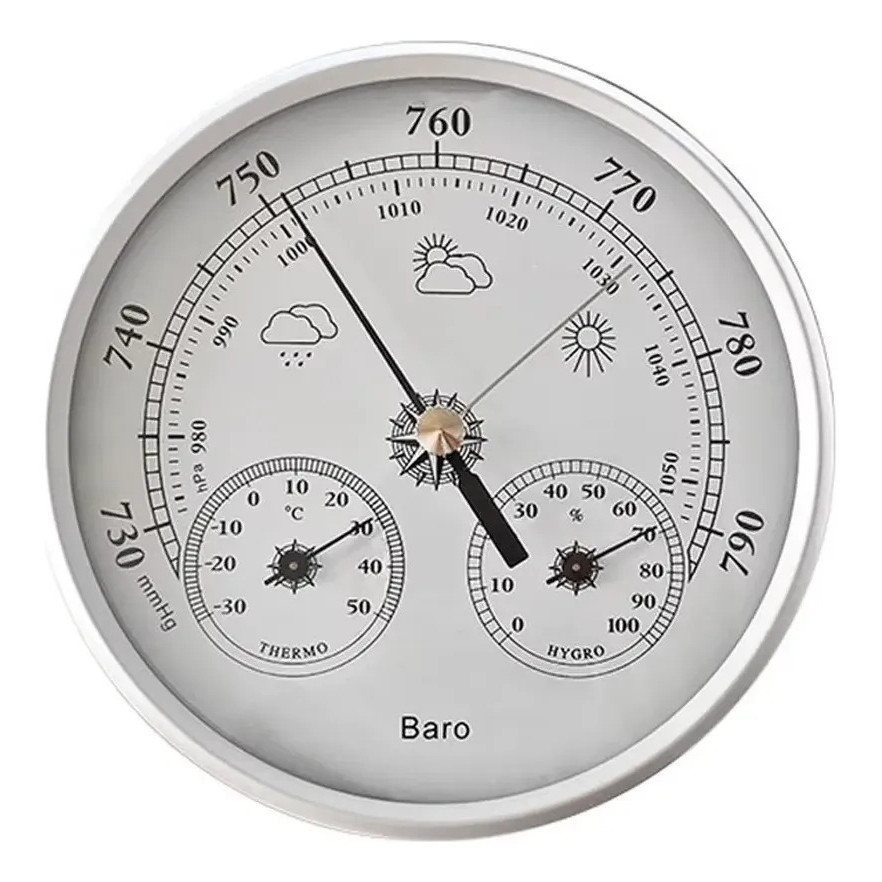 Termômetro Barômetro Multifuncional Meteorológica 3Em113Cm