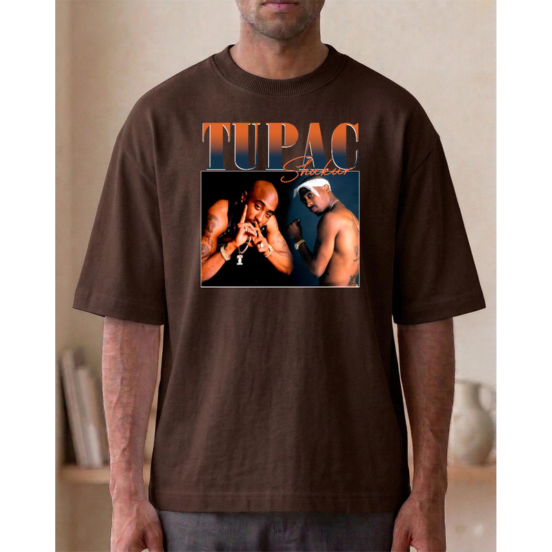 Camiseta Estampada Personalizada Tupac Shakur Oversized Streetwear