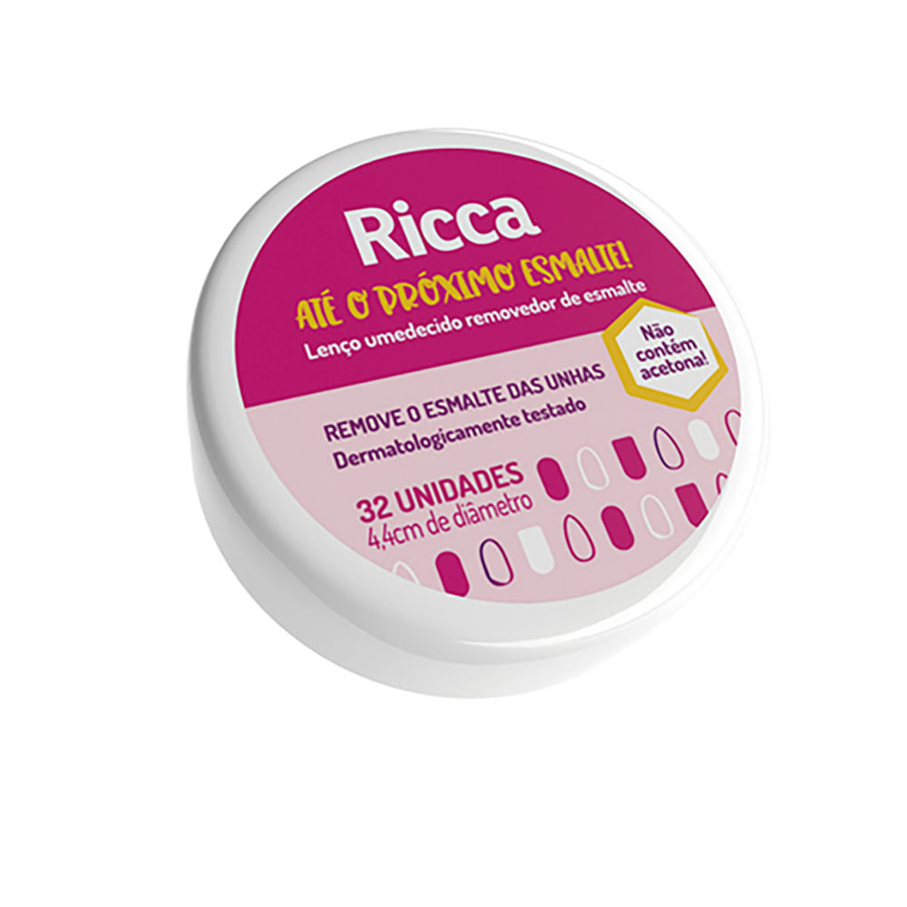Kit Com 2 Lenços Umedecido Removedor De Esmalte Ricca