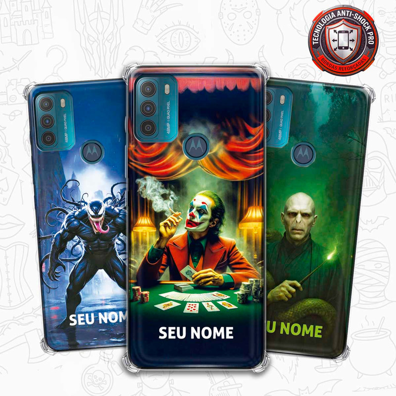 Capa Capinha - Motorola Moto G50 4G - Vilões Anti-heróis Filmes Cinema Personalizada com nome