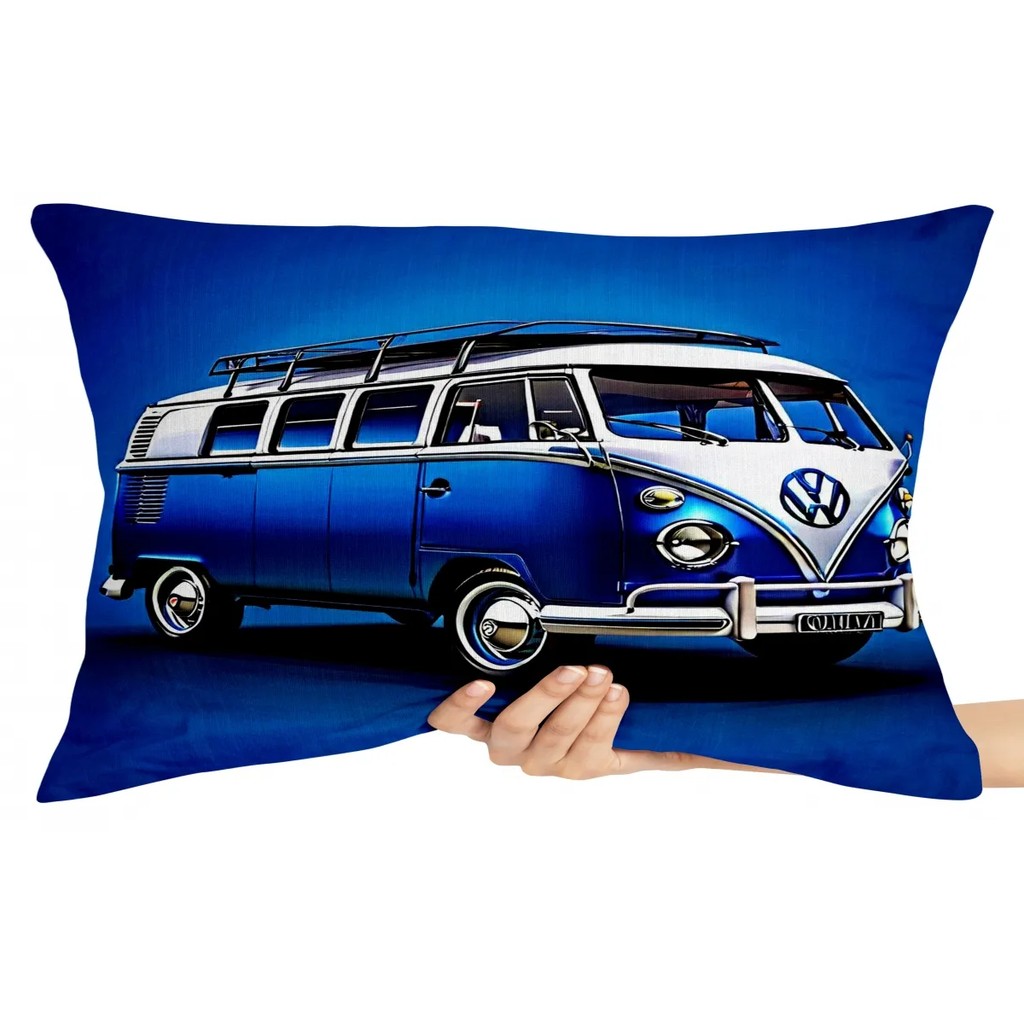 Capa Premium para Travesseiro ou Almofada kombi azul e branca