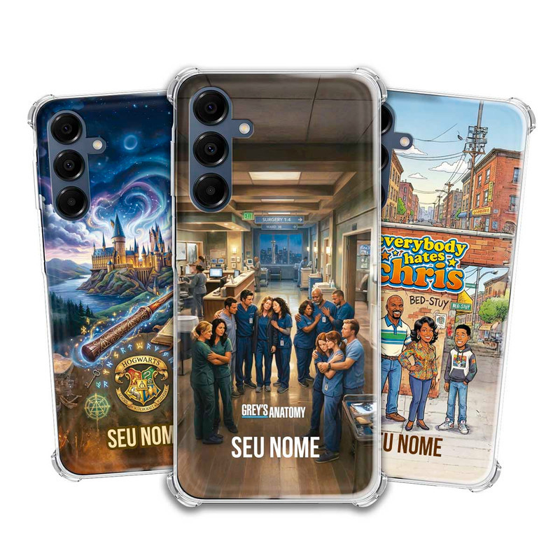 Capa Capinha - Samsung Galaxy A16 - Séries Filmes e Desenhos Geek Personalizada Com Nome Anti-impacto