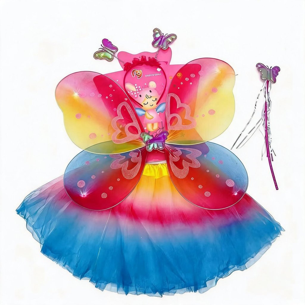 Kit Fantasia Fada Borboleta 4 Peças Para Carnaval, Festas e Apresentações Infantis