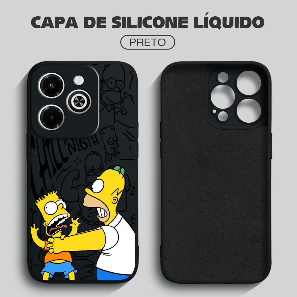 Capinha Simpsons Para Infinix Smart 8 Pro HD Plus Hot 40i Capa Macia Silicone Aveludada Protetora Case YT 0347