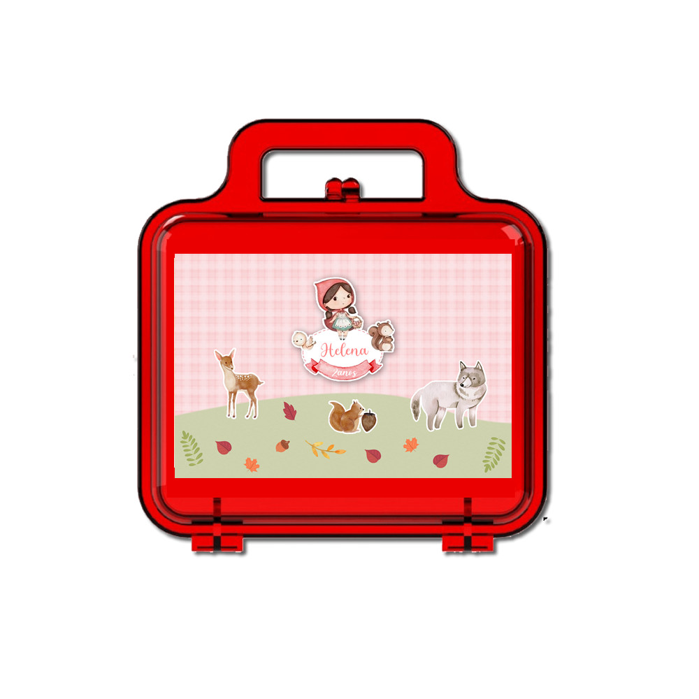 KIT 15 Rótulo Adesivo para Maletinha Adesivos Maletinha Acrilica Chapeuzinho Vermelho