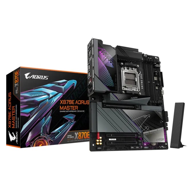 Placa Mãe Gigabyte Aorus MASTER X870E Wi-fi, Chipset X870E, AMD AM5, ATX, DDR5