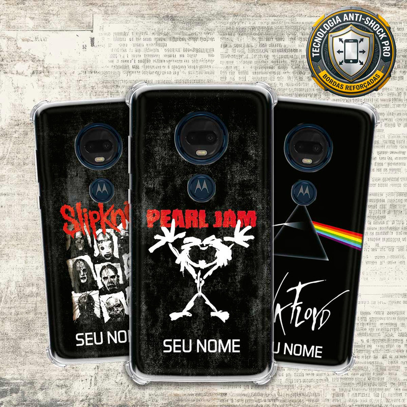Capa Capinha - Motorola Moto G7 Plus - Lendas do Rock Heavy Nu Metal Classico Grunge com Nome