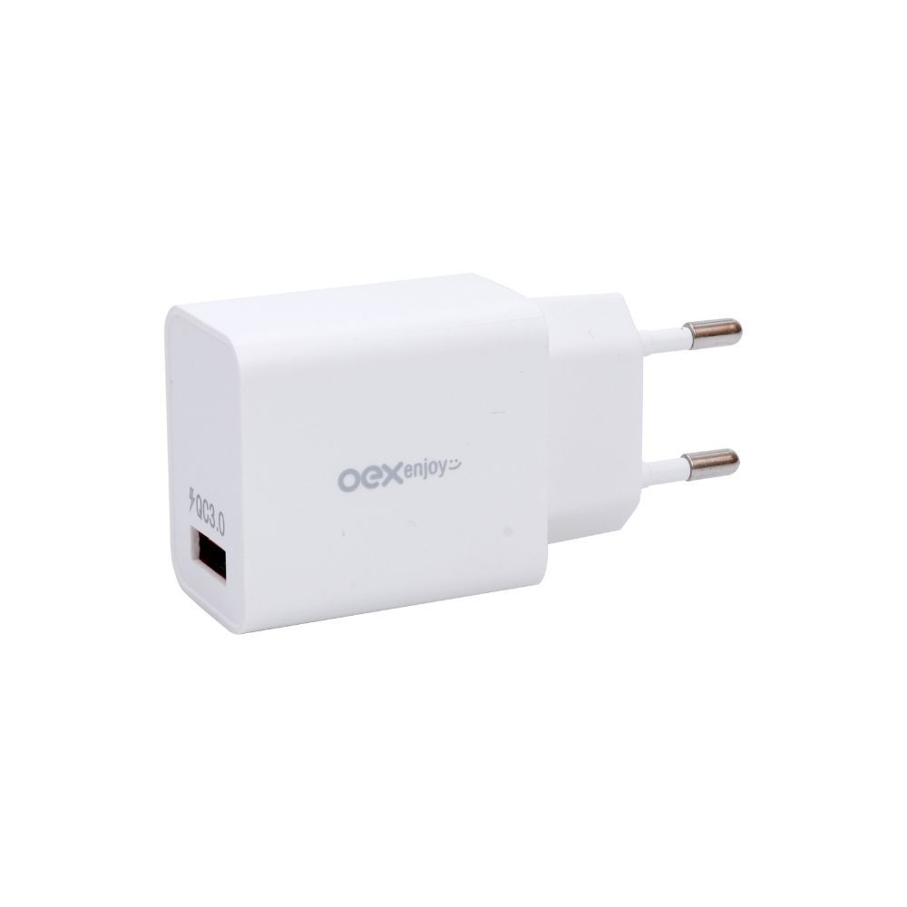 Fonte Carregador Turbo 18W De Parede Oex CG202 USB 3.0 Carga Rápida Para Celular E Tablet