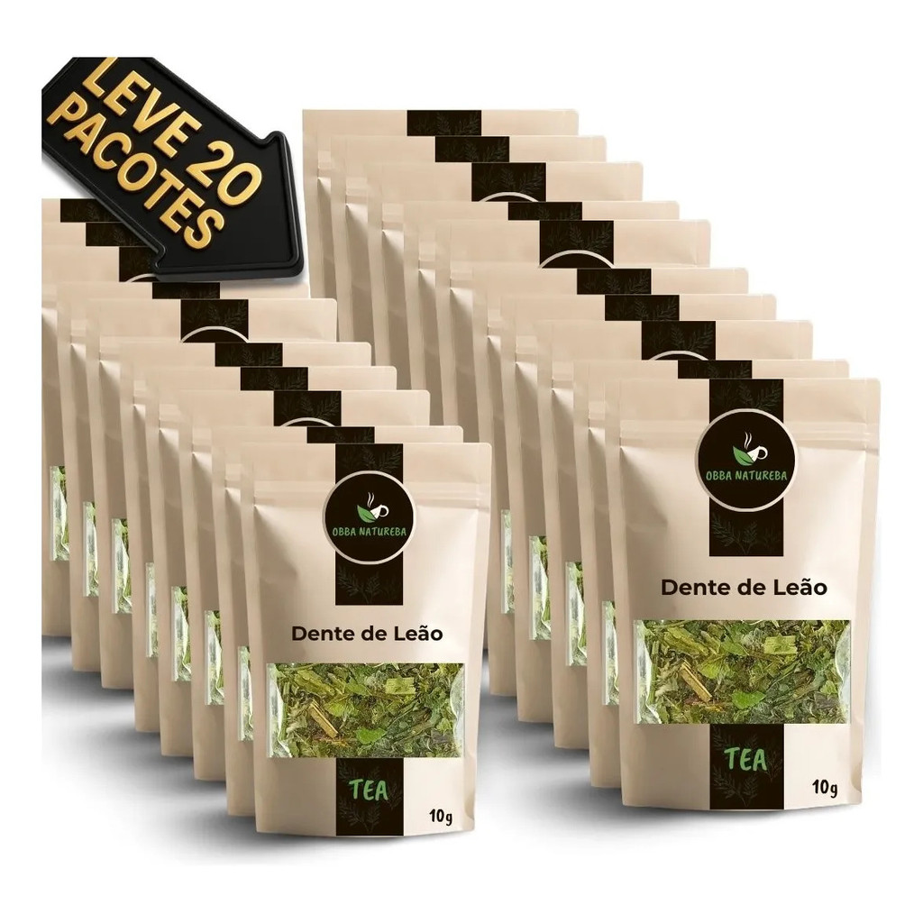 Chá de Dente de Leão Pronto para Infusão Produto Vegetal-Com 20 Pacotes
