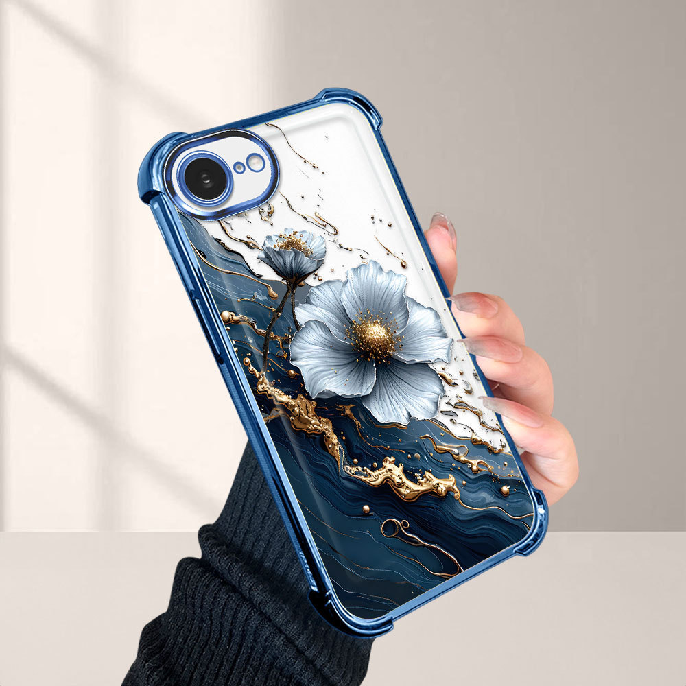 Capa Macia Luxo Para iPhone 17E 16E Telefone Capinha Capas Anti Impacto Choque Case Transparente 1141 FS