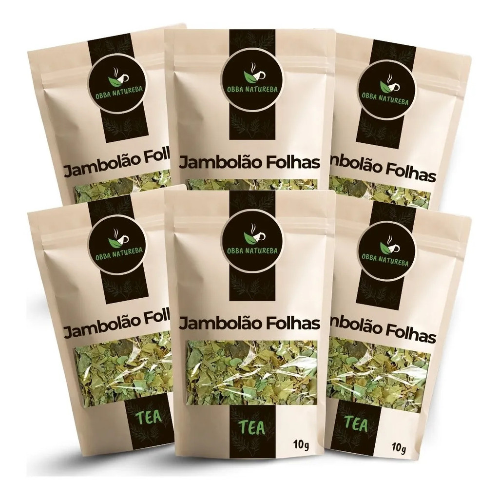 Jambolão Folhas para Chá Ervas Desidratada Naturalmente Folhas Para Infusão - Leve 6 Pacotes