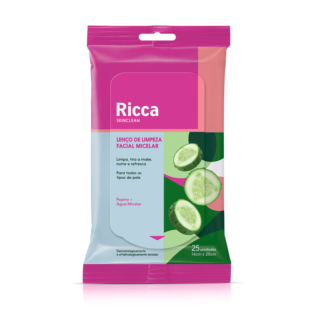 Lenço de Limpeza Facial Micelar Ricca