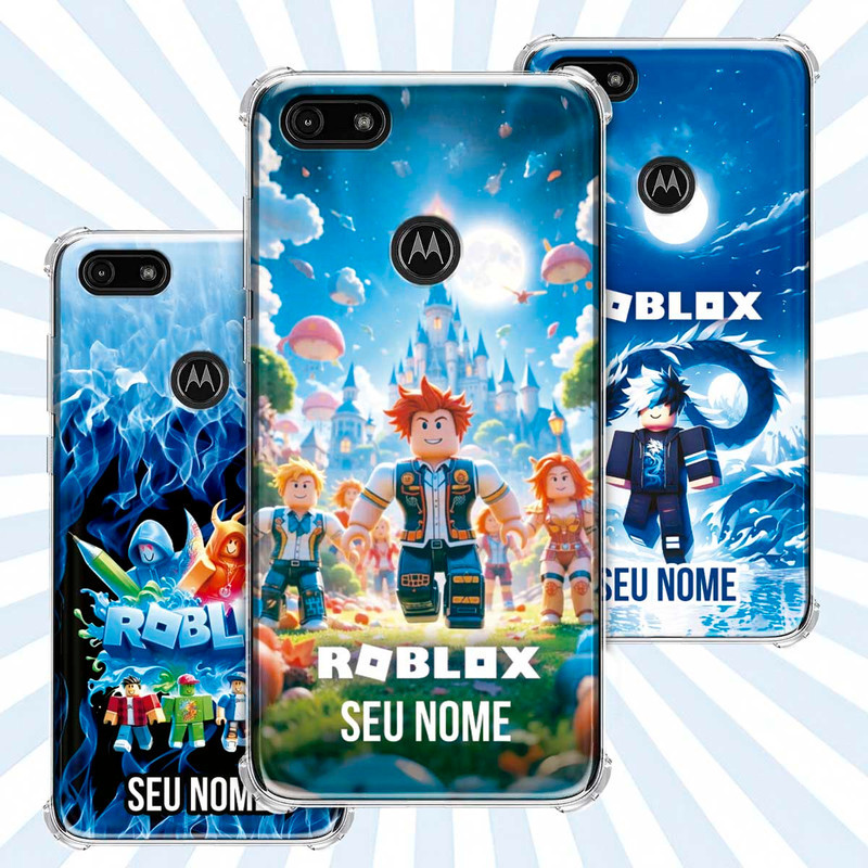 Capa Capinha - Motorola Moto E6 Play - Jogo Roblox Gamer Avatar Skin Personalizada Nome