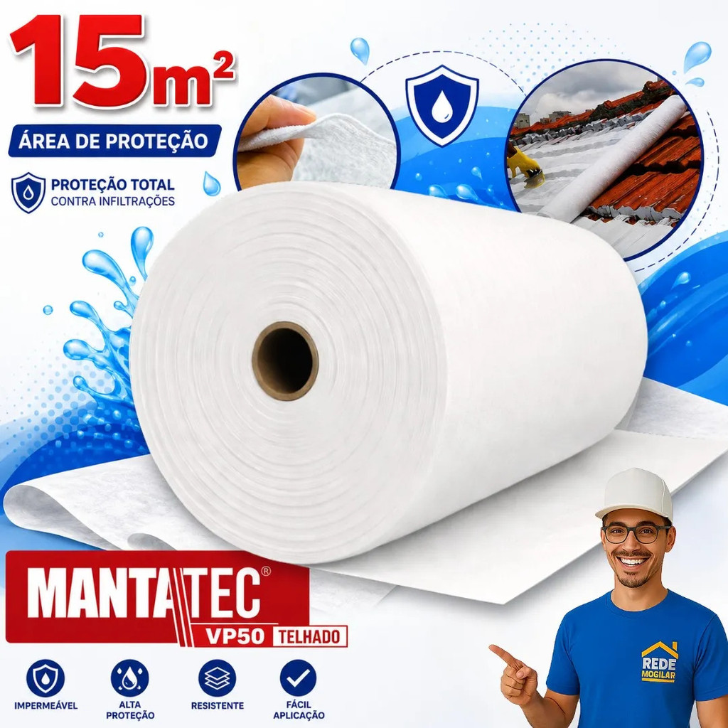 Manta Bidim VP50 15m2 Para Aplicação Em Telhados Brasilit