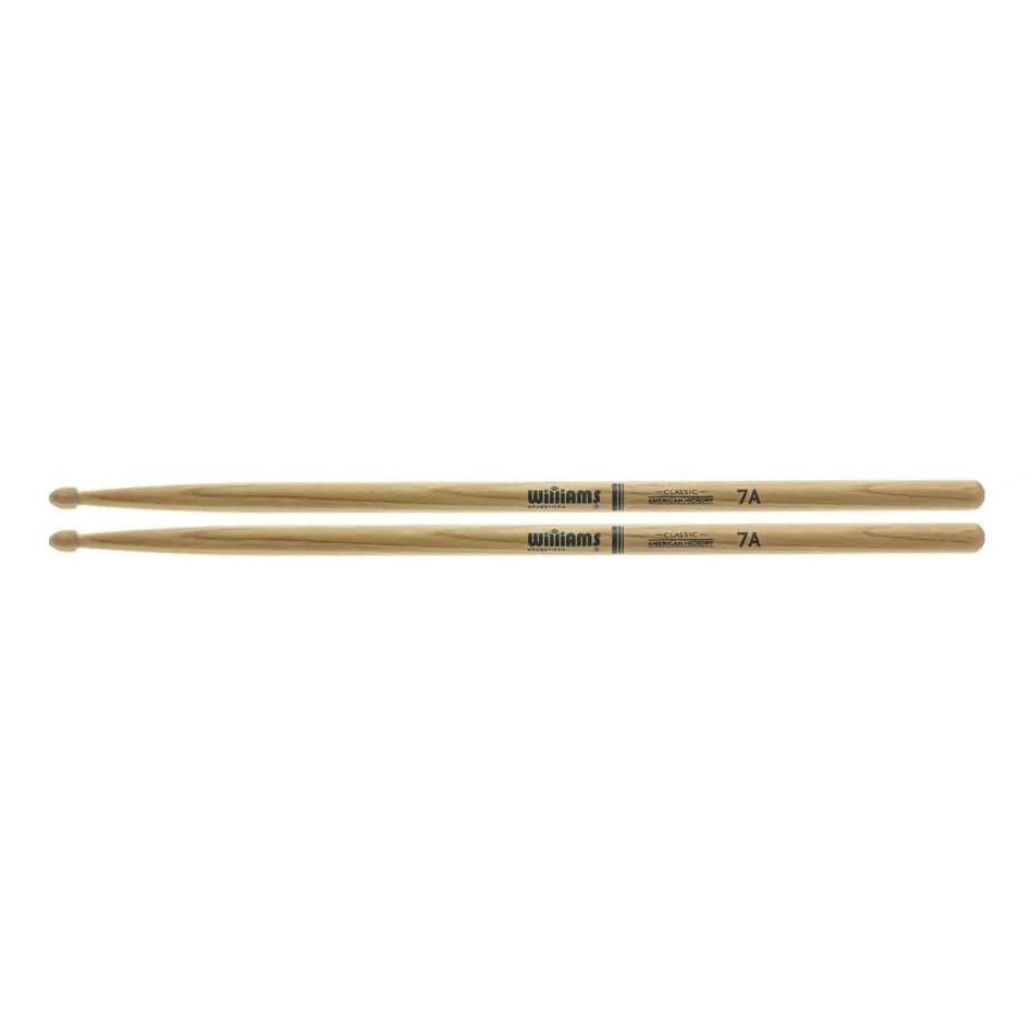 Baqueta Williams Hickory 7a Jazz Bateria Madeira 1 Par