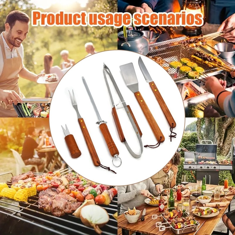 Kit Churrasco Completo com Jogo de Facas - Presente Criativo para Homem e Pai com Churrasqueira - Variação: