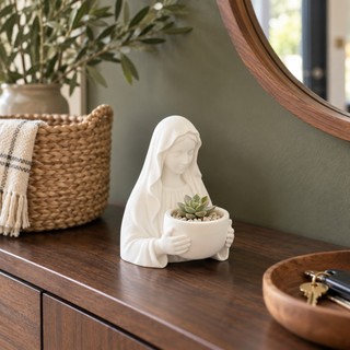 Estátua Decorativa Nossa Senhora Vaso para Planta