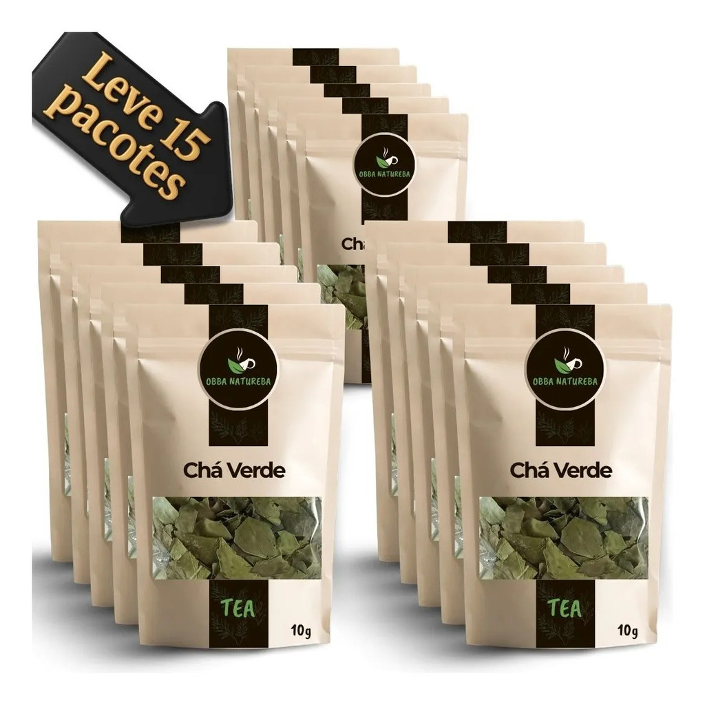 Infusão de Chá Verde  Ideal para Chá Ritual Diário-Com 15 Pacotes-Com 15 Pacotes