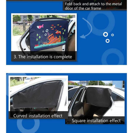 Cortina Protetor Solar Blackout Janela Carro Bebê Infantil Magnética Vendido(s) - Sanbao