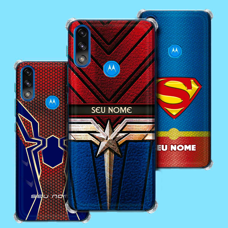Capa Capinha - Motorola Moto E7 Power - Super Heróis Multiverso HQ Personalizada com Nome