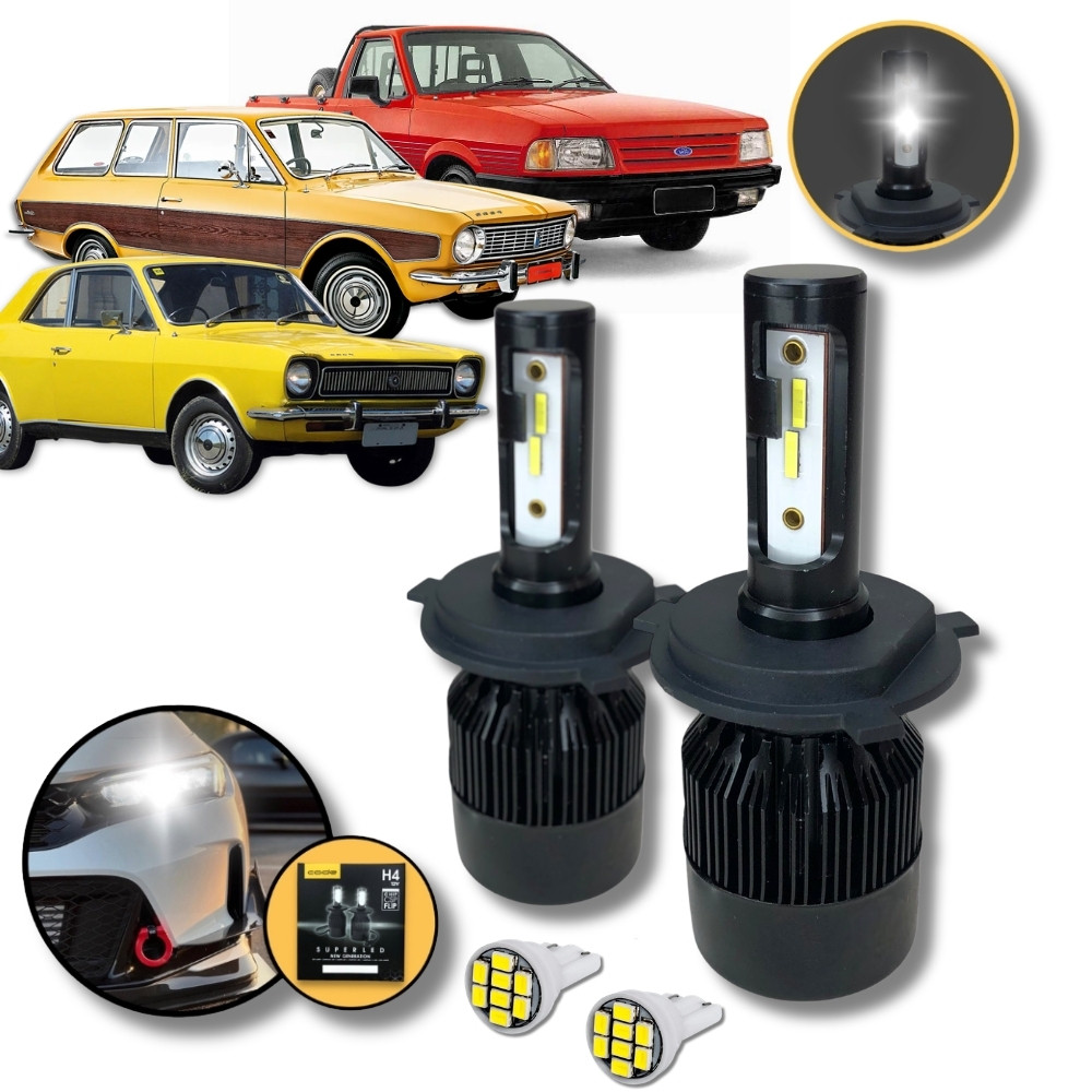 Lâmpadas Super Led Code Farol Alto Baixo Ford Corcel Belina