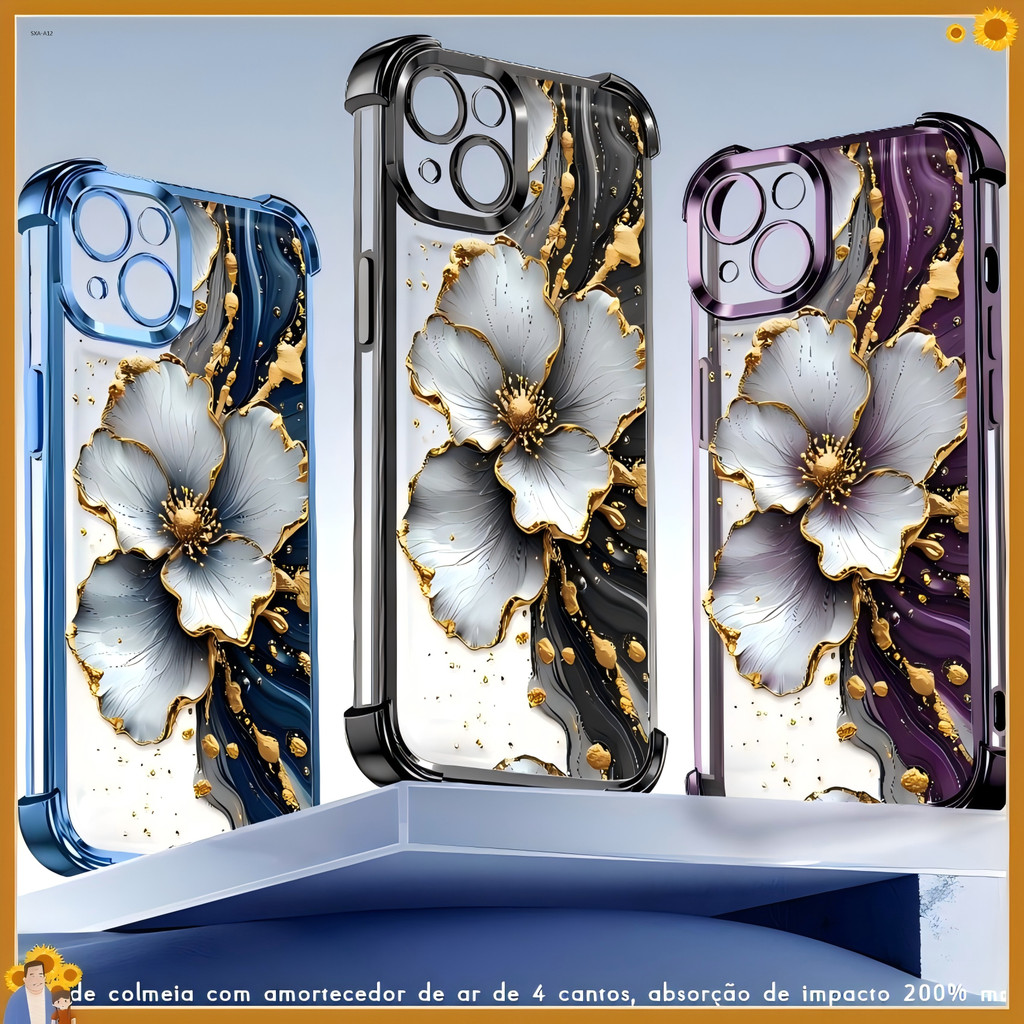 Capa Macia Capa Anti Impacto Transparente Luxo Para Samsung Galaxy A17 A16 A15 A14 A13 A12 4G 5G Capas 1137FS