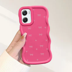 Capinha laço Para Motorola Moto G06 Capa De Silicone Macia Estilo Simples Macaron Case 0177